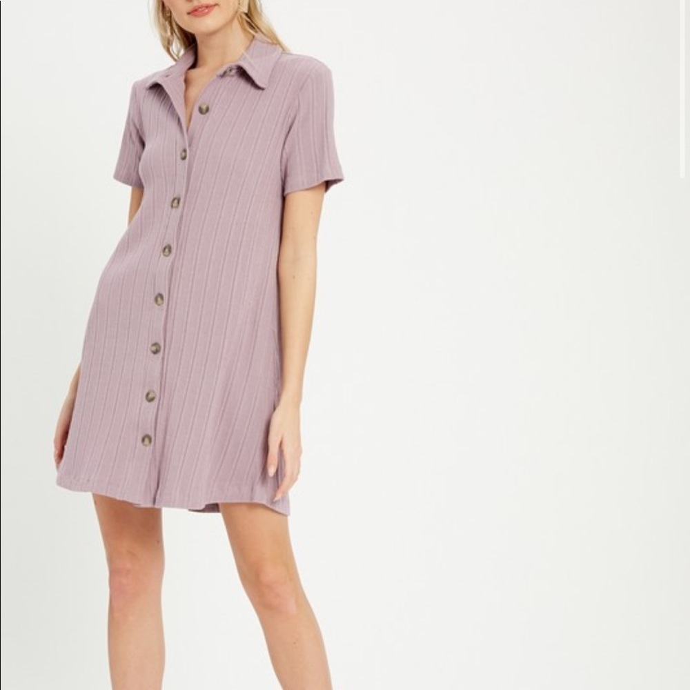 Wishlist Ribbed Collared Dress